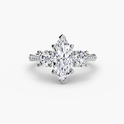 Three-Stone with Pavé Band