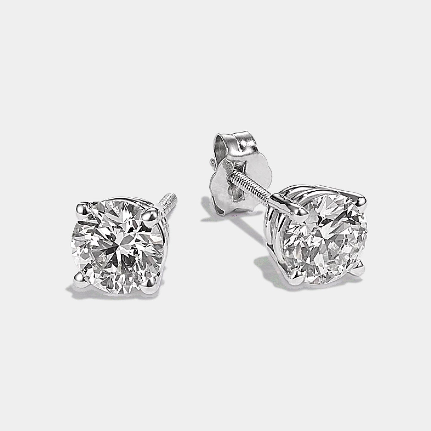 diamond round stud earrings