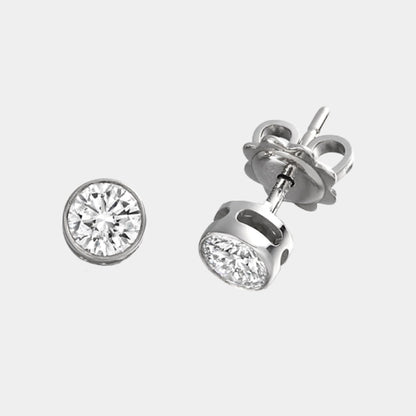 DIAMOND ROUND STUD EARRINGS