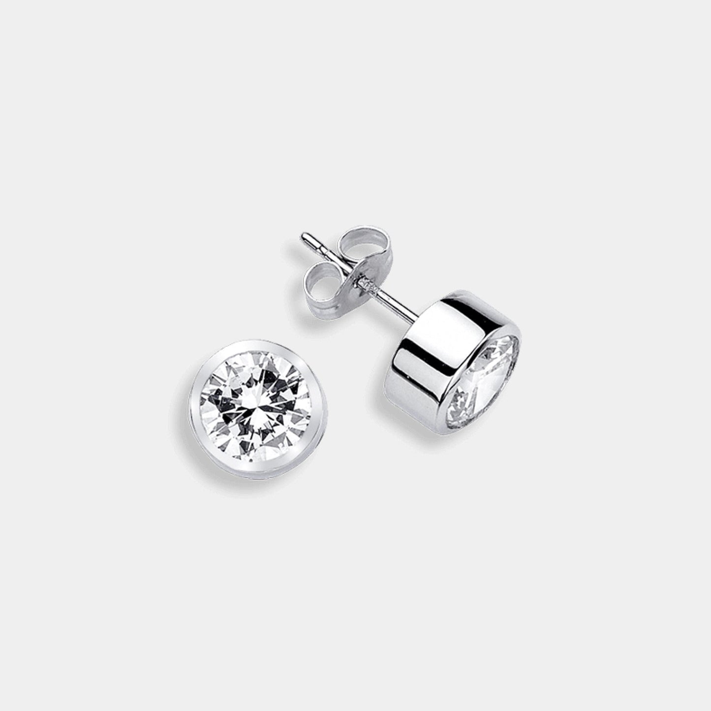 diamond round stud earrings
