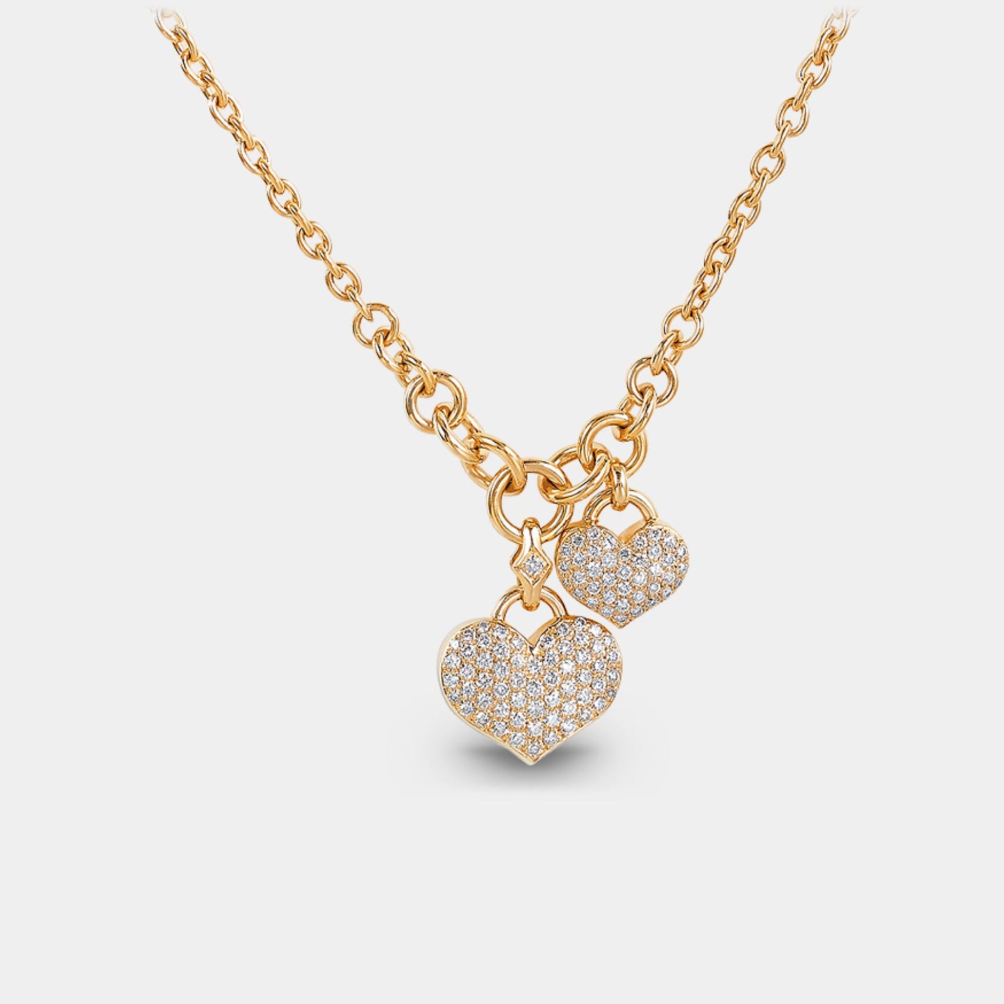 golden heart to heart necklace