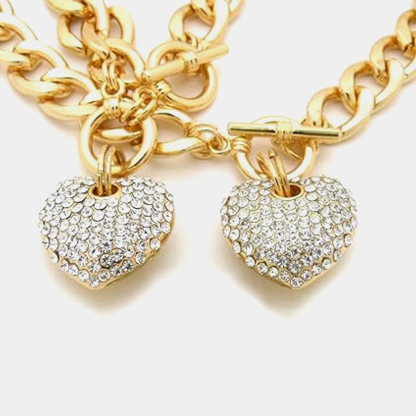 golden heart to heart necklace