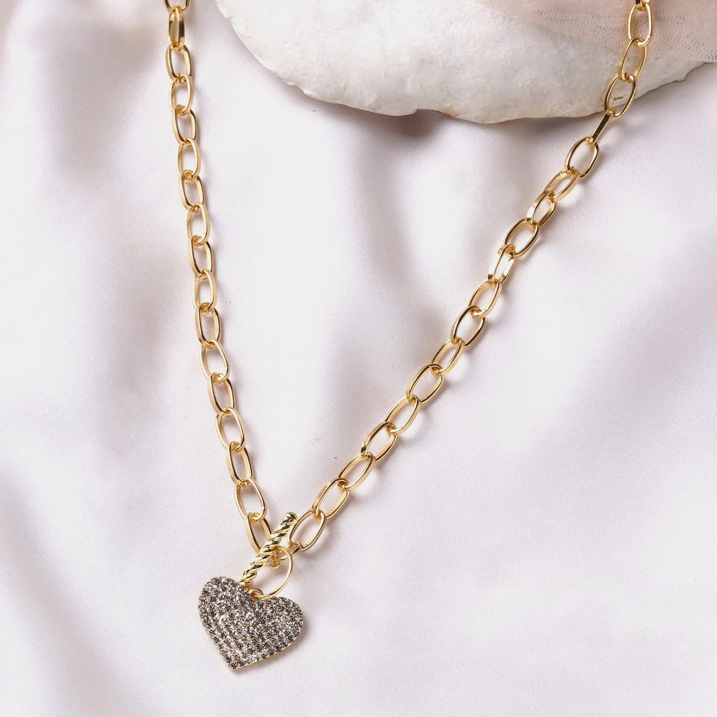 golden heart to heart necklace