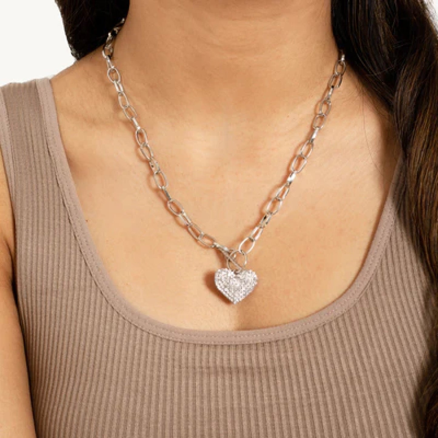 golden heart to heart necklace
