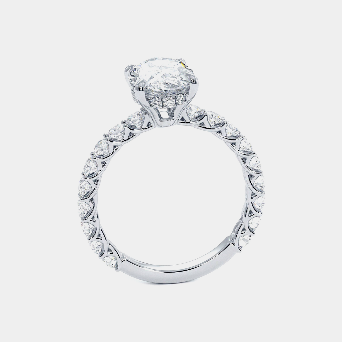 18kt white gold enchanté  stones diamond ring