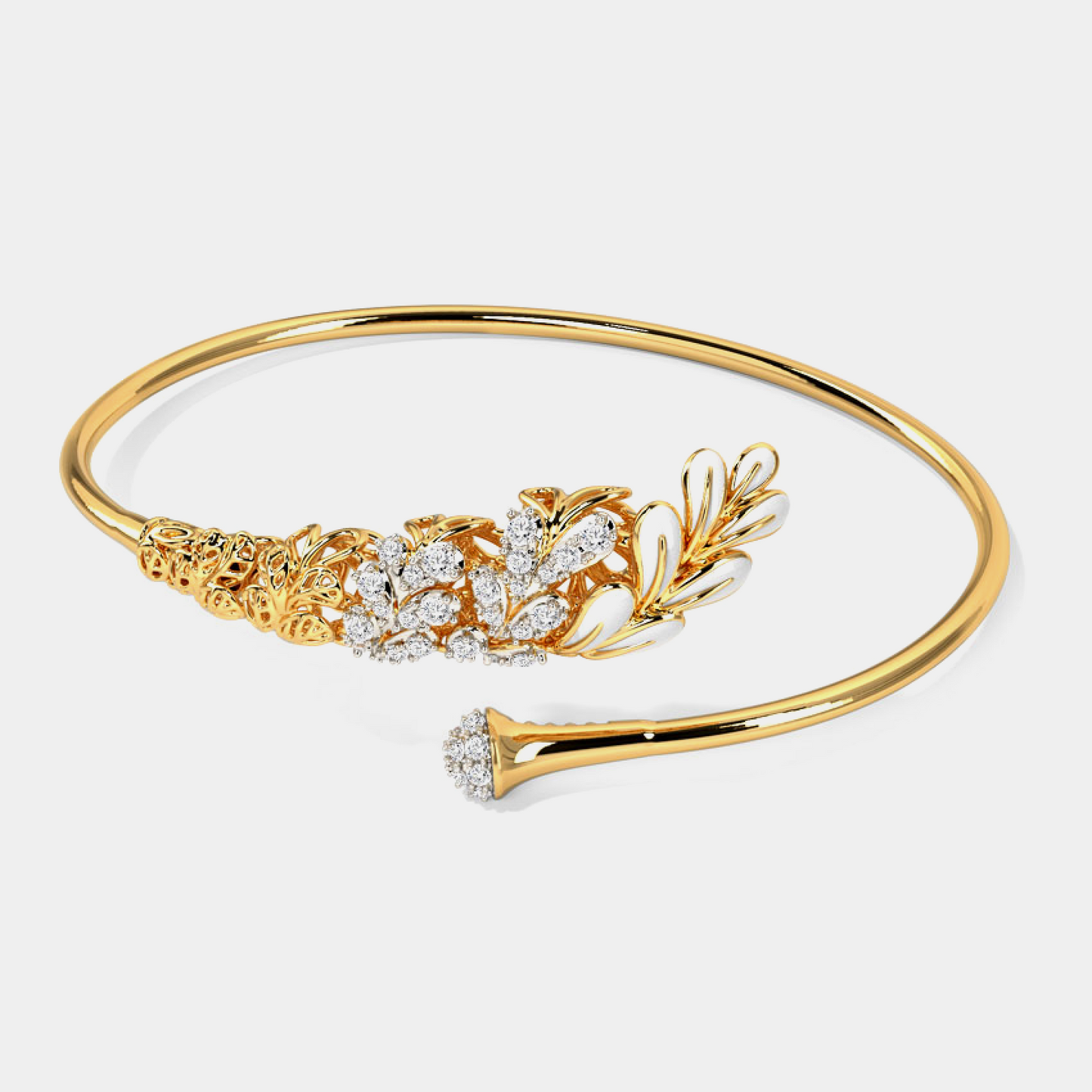 gold & diamond bloom zirconia bracelet for women