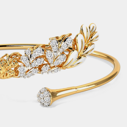 GOLD & DIAMOND BLOOM ZIRCONIA BRACELET FOR WOMEN