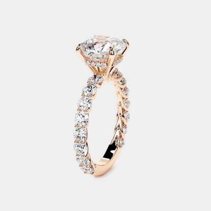 18KT YELLOW GOLD ENCHANTÉ SIDE STONES DIAMOND RING