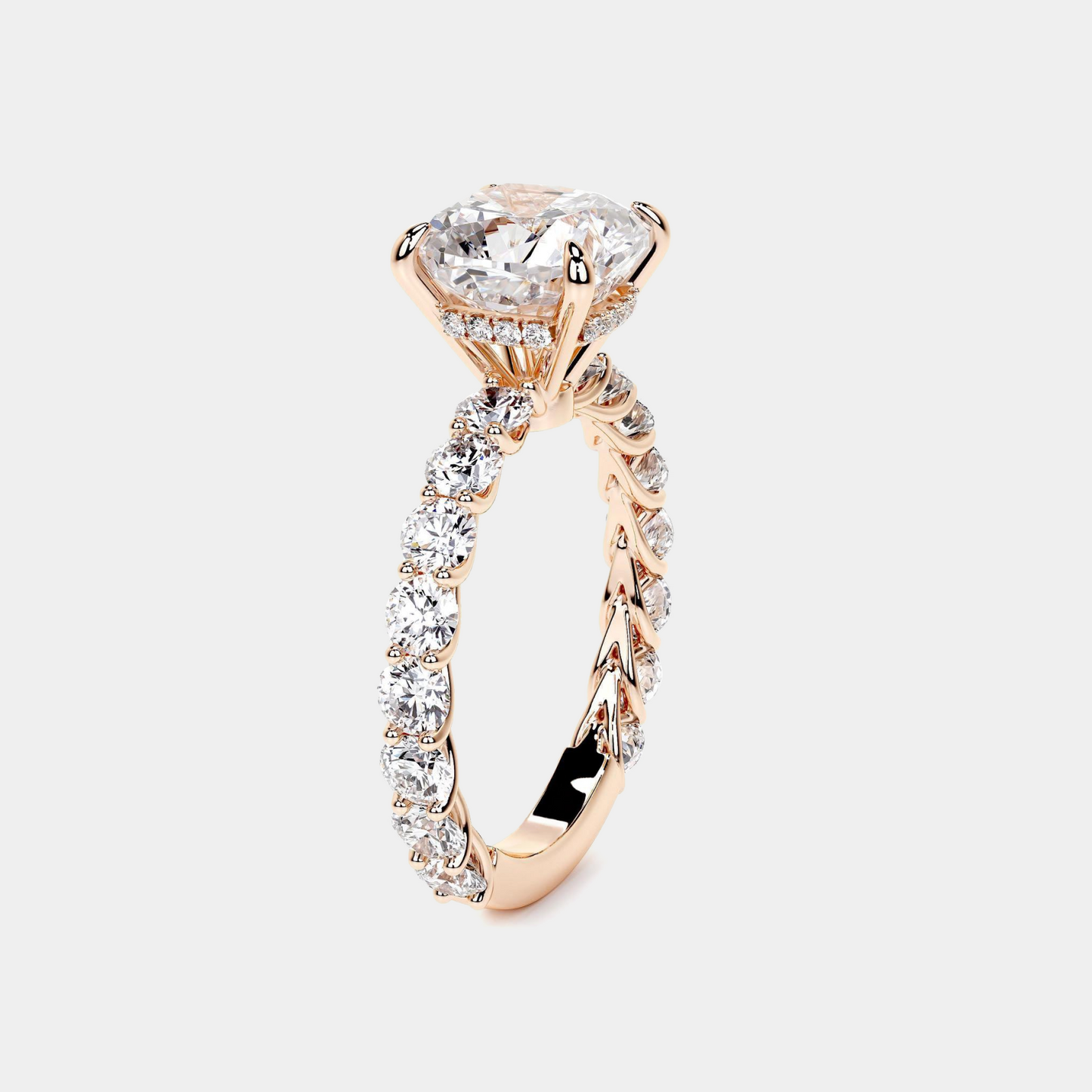 18kt white gold enchanté  stones diamond ring