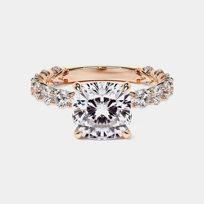 18KT YELLOW GOLD ENCHANTÉ SIDE STONES DIAMOND RING