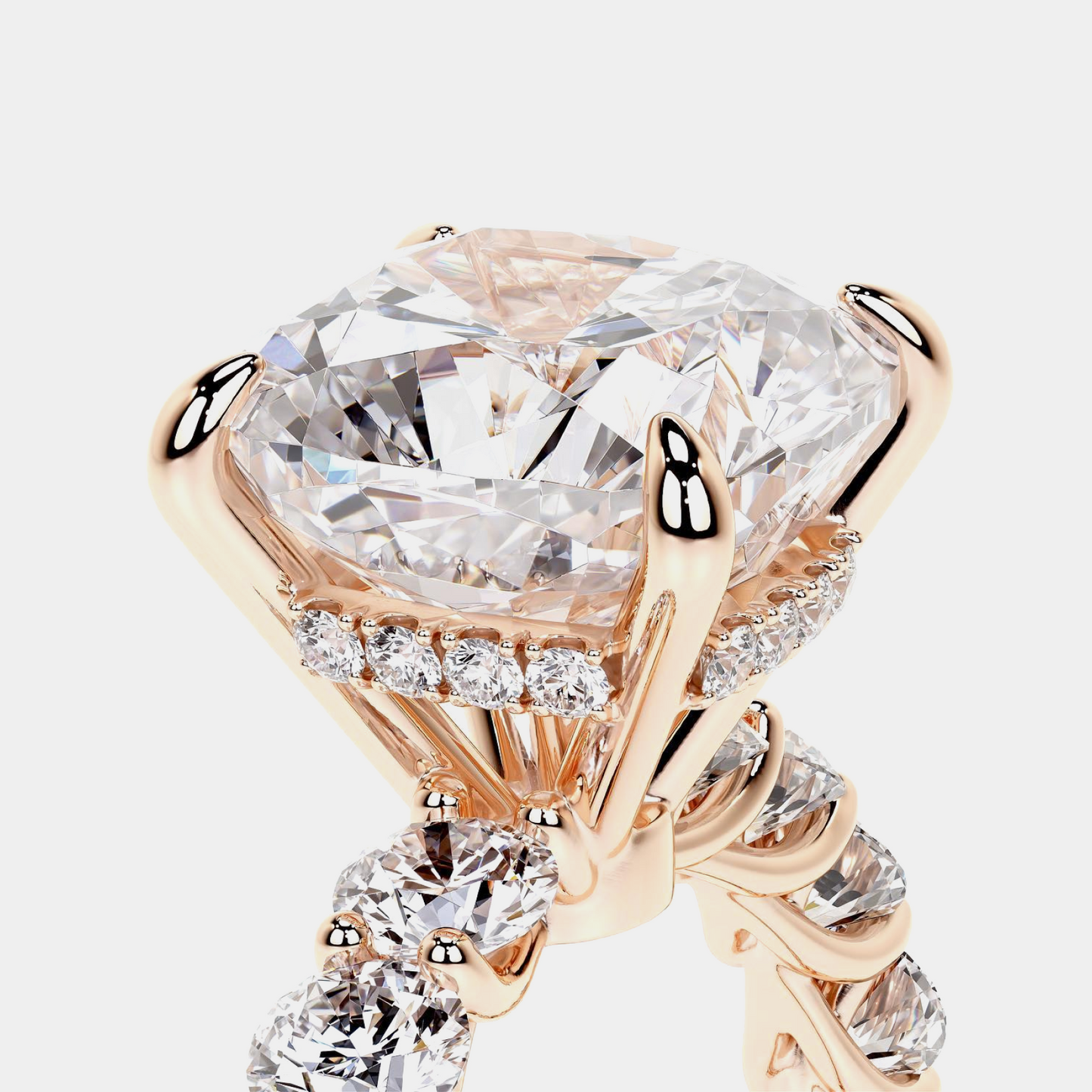 18kt yellow gold enchanté side stones diamond ring