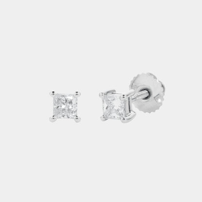 PRINCESS DIAMOND EARRINGS STUD EARRINGS