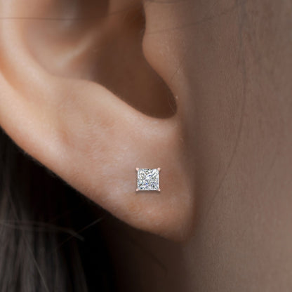 PRINCESS DIAMOND EARRINGS STUD EARRINGS