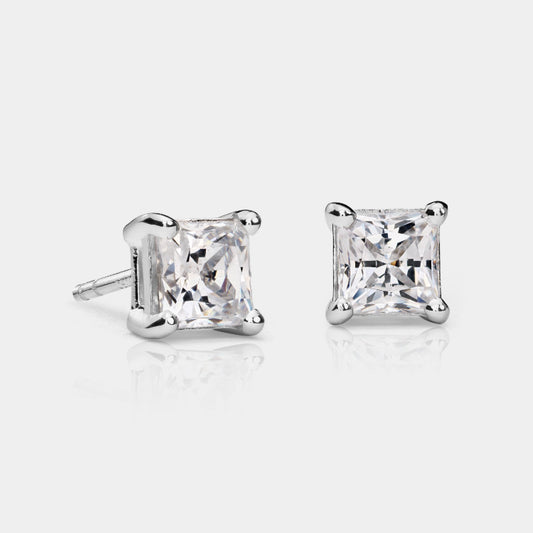 PRINCESS DIAMOND EARRINGS STUD EARRINGS