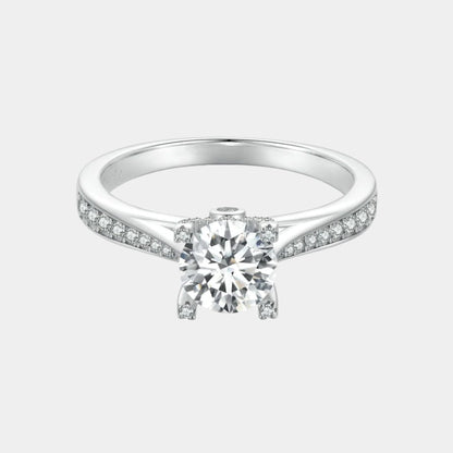 SILVER PLATED CRYSTAL STUDDED RING