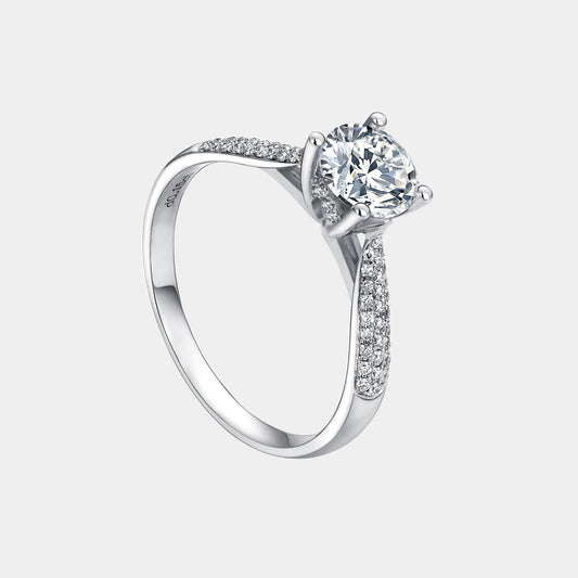 SILVER PLATED CRYSTAL STUDDED RING