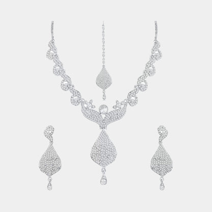 SILVER DIAMOND NECKLACE FOR WOMEN