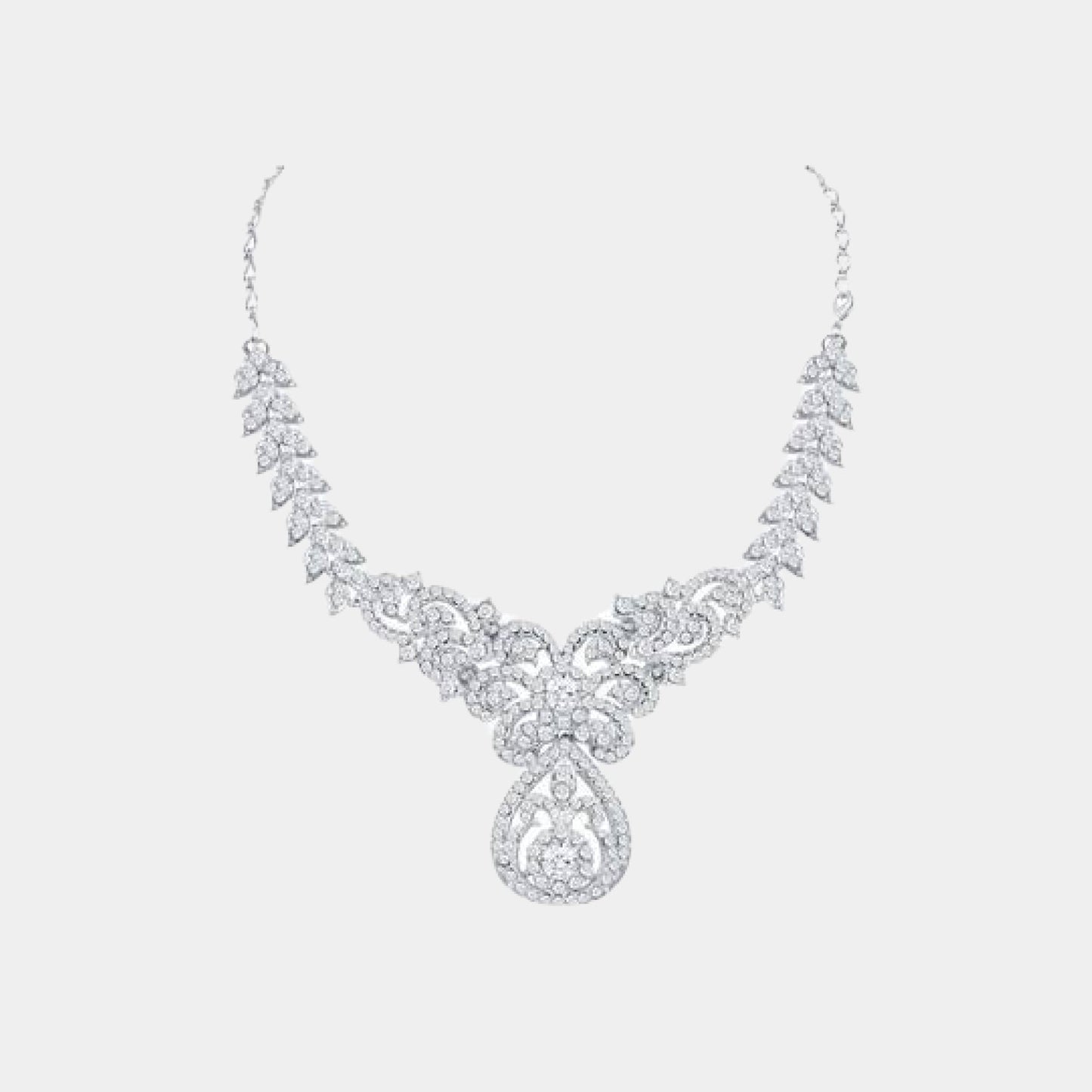 silver diamond necklace for women