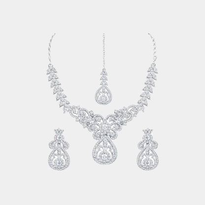 SILVER DIAMOND NECKLACE FOR WOMEN