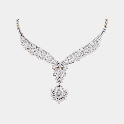 SILVER DIAMOND NECKLACE FOR WOMEN
