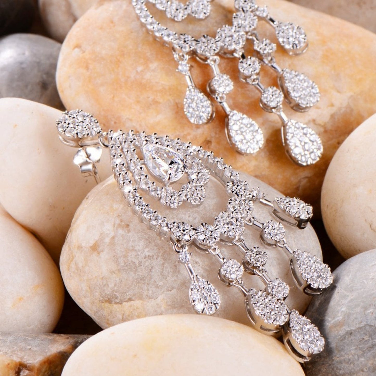 diamond drop chandelier earrings