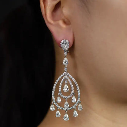 DIAMOND DROP CHANDELIER EARRINGS